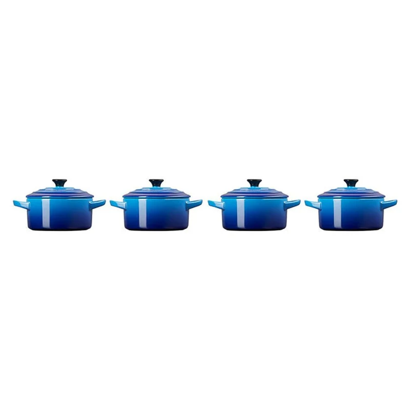 Le Creuset - 4er-Set Mini-Bratpfannen Azurblau 10cm 0,25l