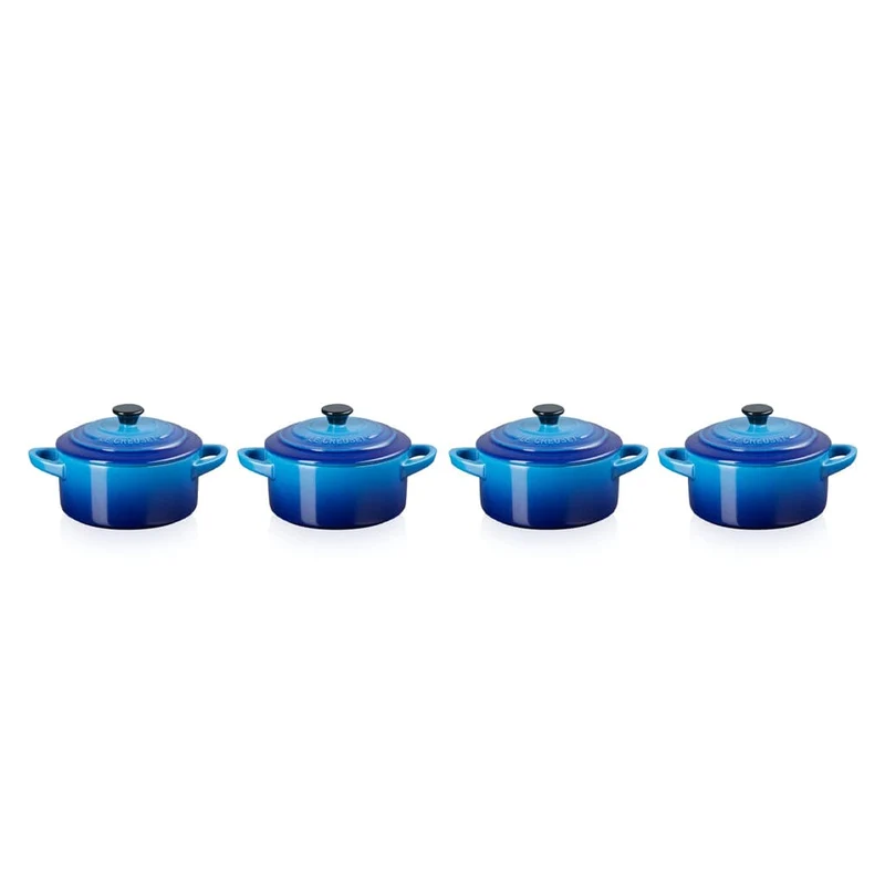 Le Creuset - 4er-Set Mini-Bratpfannen Azurblau 10cm 0,25l