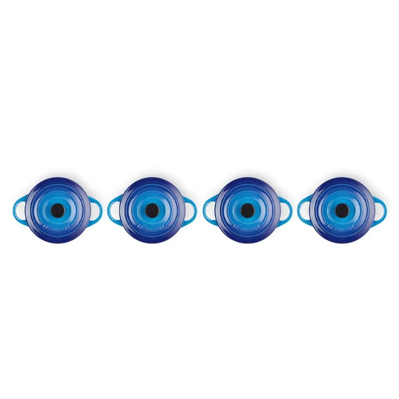Le Creuset - 4er-Set Mini-Bratpfannen Azurblau 10cm 0,25l