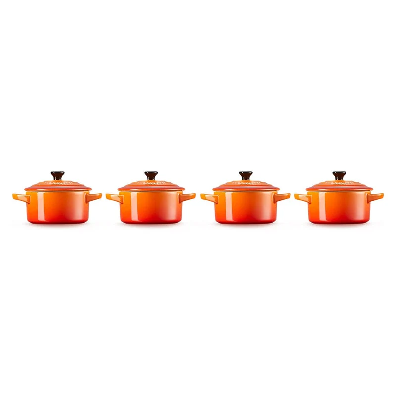 Le Creuset - 4er-Set Mini-Bratpfannen Orange-Rot 10cm 0,25l