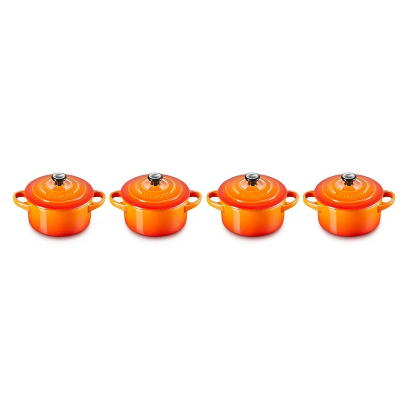 Le Creuset - 4er-Set Mini-Bratpfannen Orange-Rot 10cm 0,25l