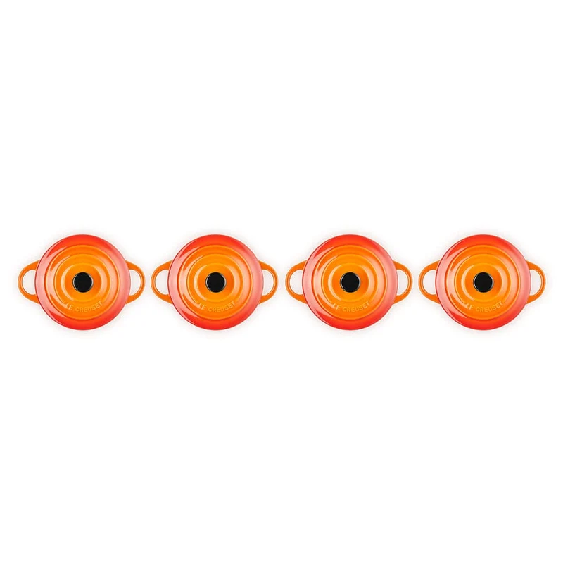 Le Creuset - 4er-Set Mini-Bratpfannen Orange-Rot 10cm 0,25l
