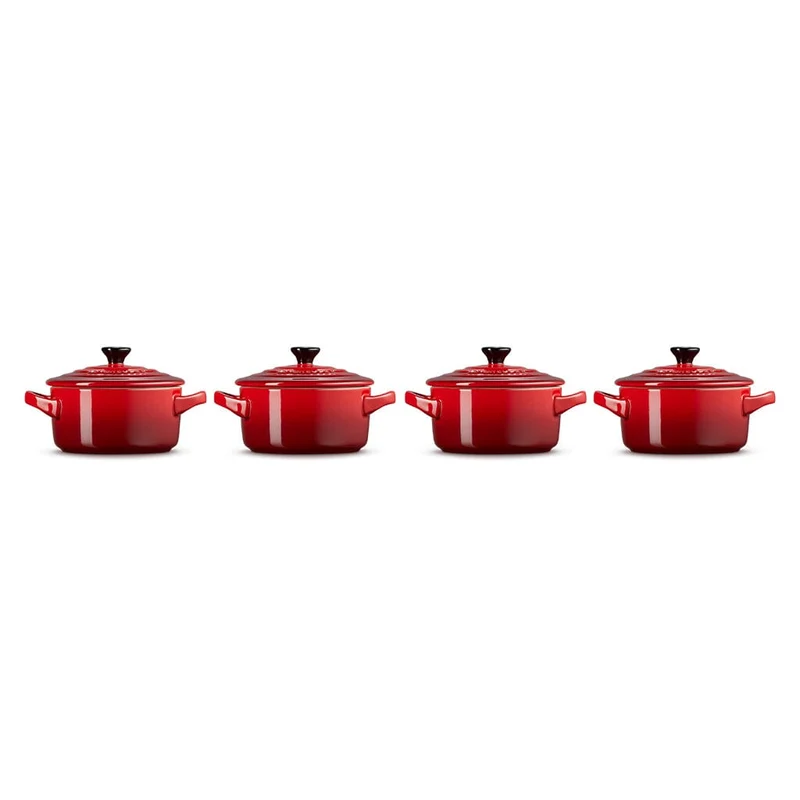 Le Creuset - 4er-Set Mini-Bratpfannen Kirschrot 10cm 0,25l