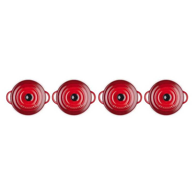 Le Creuset - 4er-Set Mini-Bratpfannen Kirschrot 10cm 0,25l
