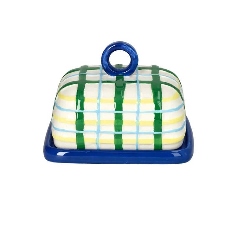 &Klevering - Butterdose kariert blau