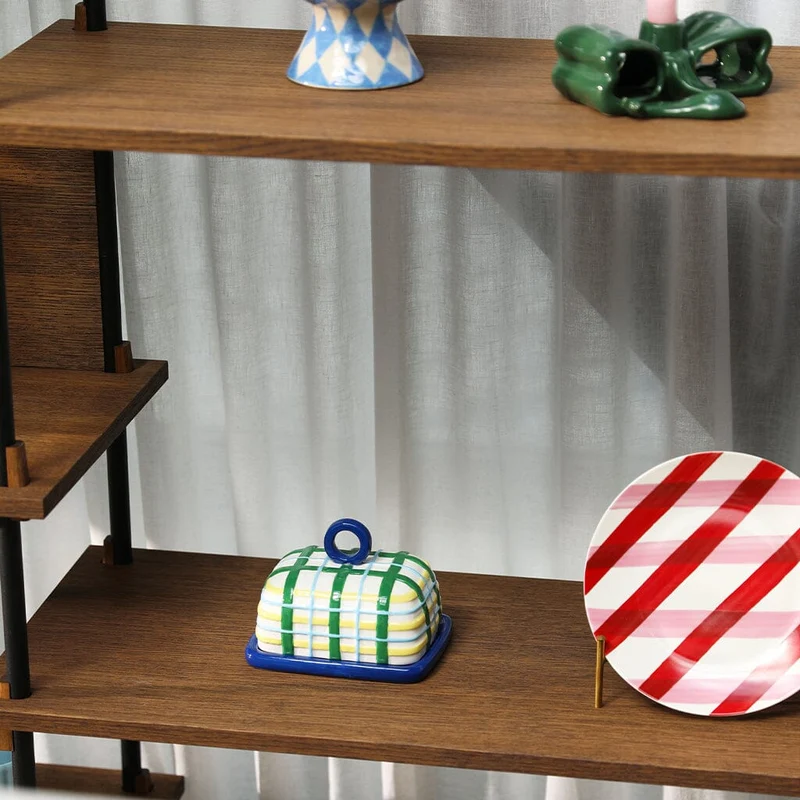 &Klevering - Butterdose kariert blau
