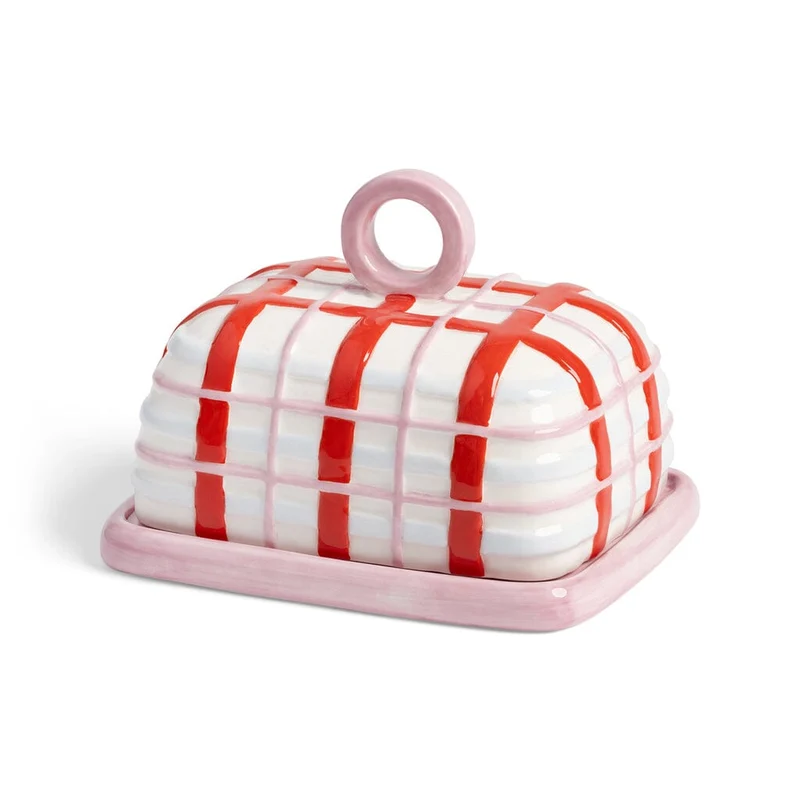 &Klevering - Butterdose kariert rosa
