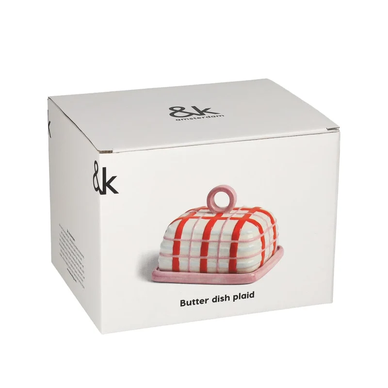 &Klevering - Butterdose kariert rosa