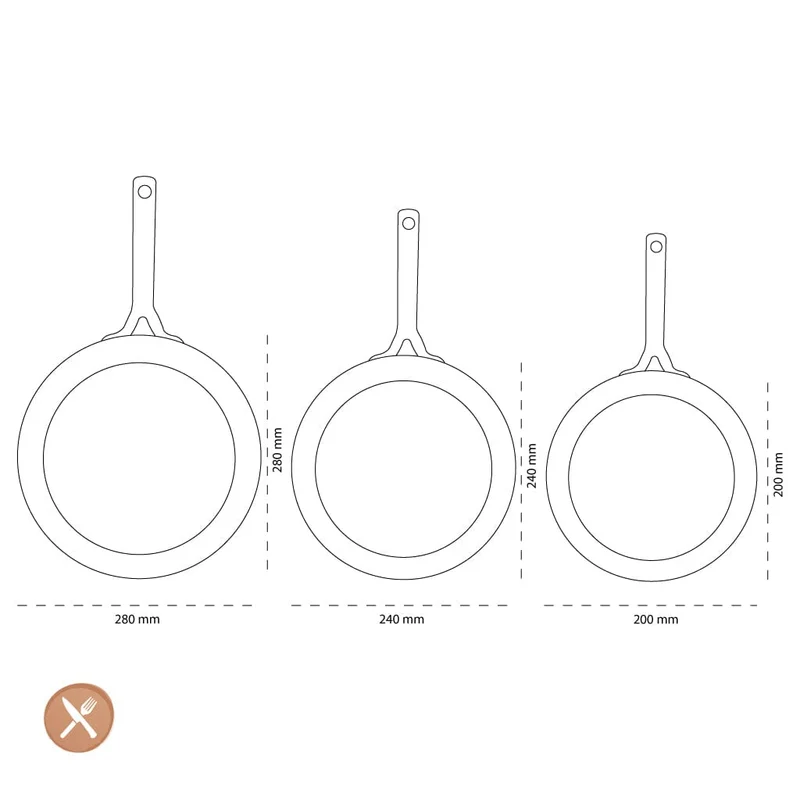 GreenPan - Natural 3-teiliges Pfannenset mit keramischer Antihaftbeschichtung 20/24/28 cm