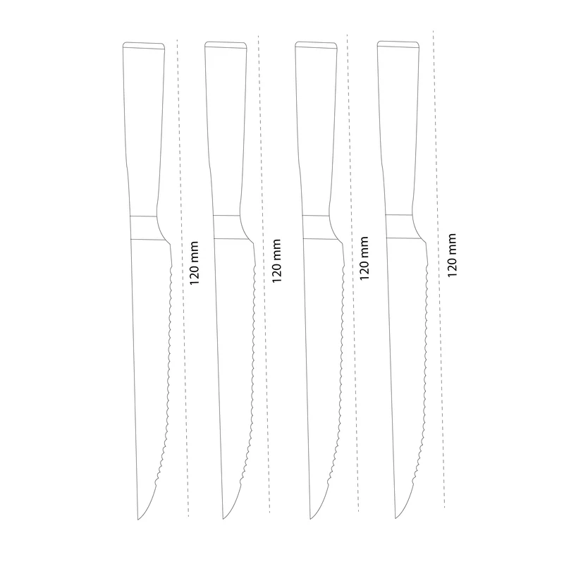 Shinrai Messer – Damastmuster, 4 Steakmesser, 12 cm