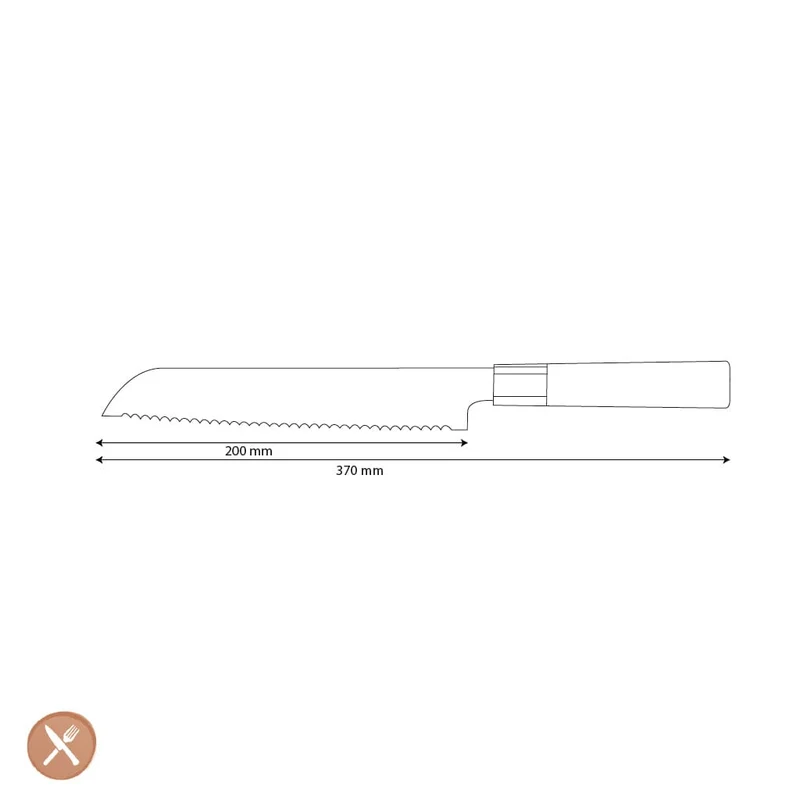 Shinrai Knives - Kurayami Damascus Brotmesser 20 cm