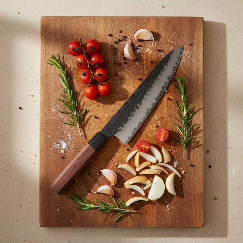 Shinrai Knives - Kurayami Damascus Kochmesser 20 cm