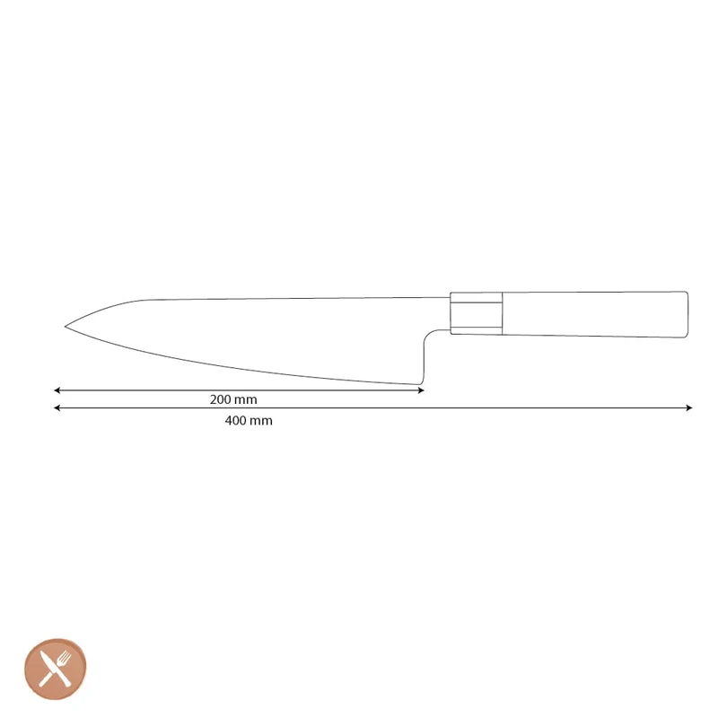 Shinrai Knives - Kurayami Damascus Kochmesser 20 cm