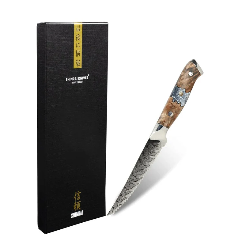 Shinrai Knives - Eclipse Series Damascus Steakmesser 13 cm