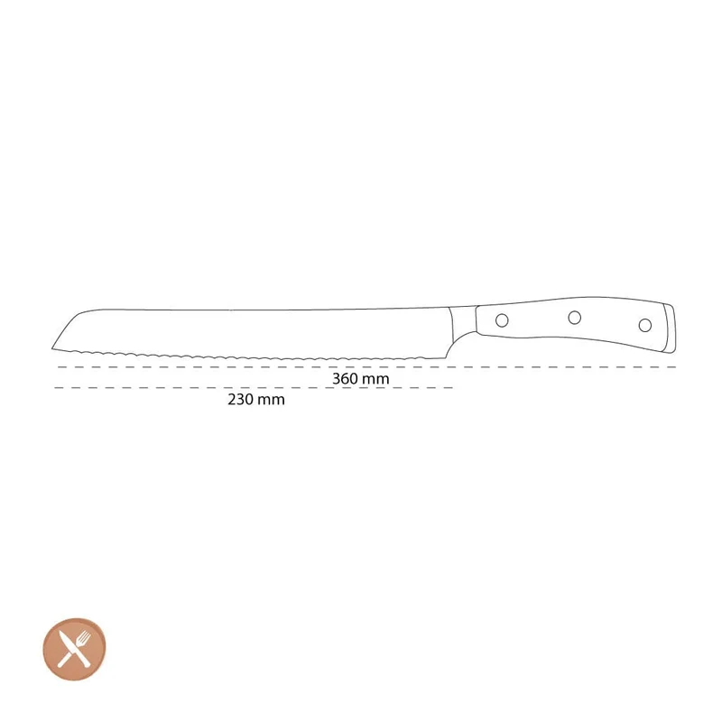 Wüsthof - Classic Ikon Brotmesser mit Präzisions-Doppelzahnung 23 cm
