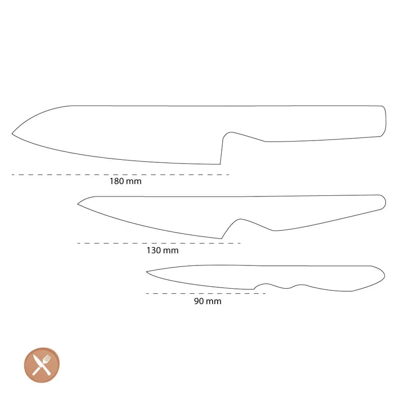 Global - G-46338 Santokumesser + Steakmesser + Schälmesser