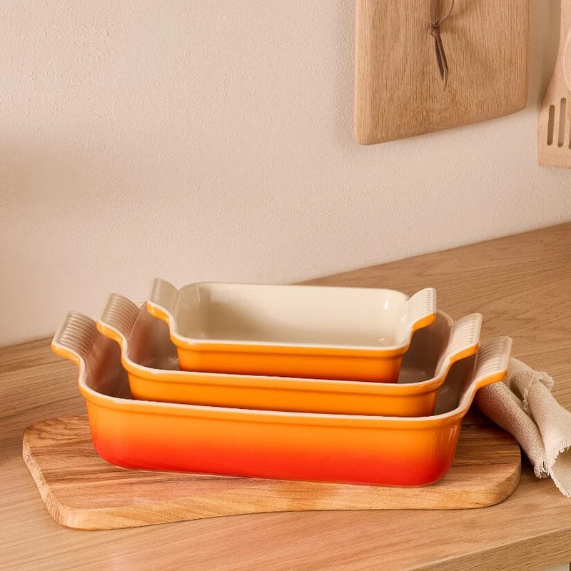 LeCreuset - Rechteckige Auflaufform Orangerot 32x24cm 3,1l