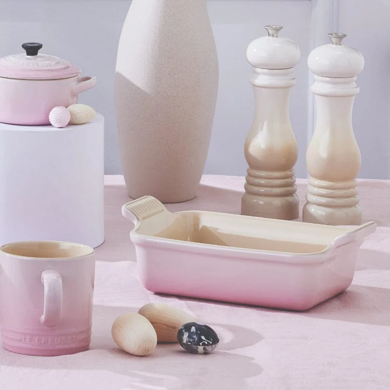 LeCreuset - Rechteckige Auflaufform Shell Pink 19x14cm 1,1l