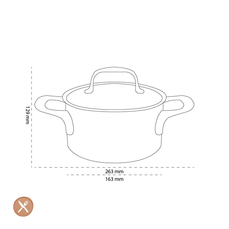 Demeyere - Atlantis 7 Kochtopf mit Deckel 16 cm