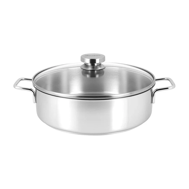 Demeyere - Apollo 7 Niedriger Kochtopf 28 cm mit Glasdeckel