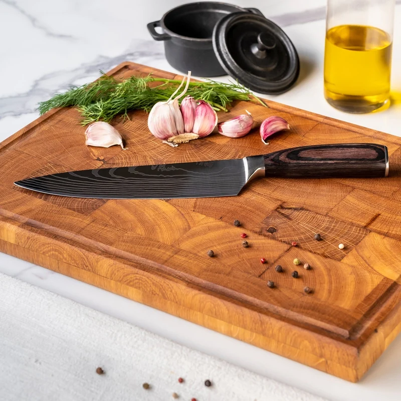 Shinrai Knives – 5-teiliges Messerset mit Damaszener-Print
