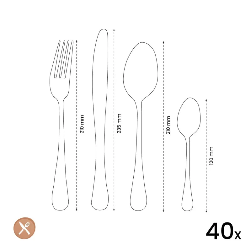 Amefa - Haydn 40-teiliges Besteckset silber
