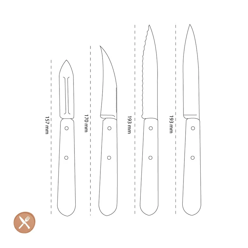 Opinel - Küchenset 4-teilig, Opinel, Les Essentiels Olive