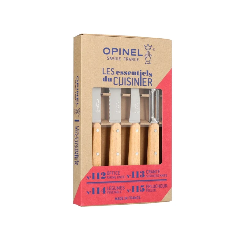 Opinel - Les Essentiels 4-teiliges Messerset klein - Buchenholz