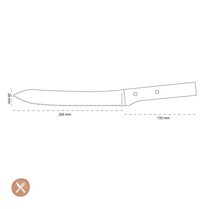 Opinel - Parallèle Brotmesser Nr. 116 21 cm