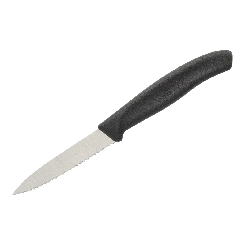 Victorinox - Schälmesser Swiss Classic Black 8 cm mit Wellenschliff