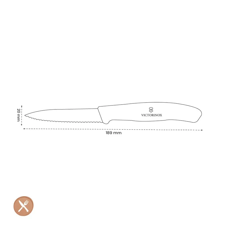 Victorinox - Schälmesser Swiss Classic Black 8 cm mit Wellenschliff