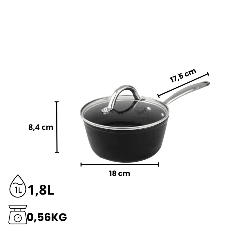Cook & Pan - Signature Kochtopf 18 cm mit Glasdeckel