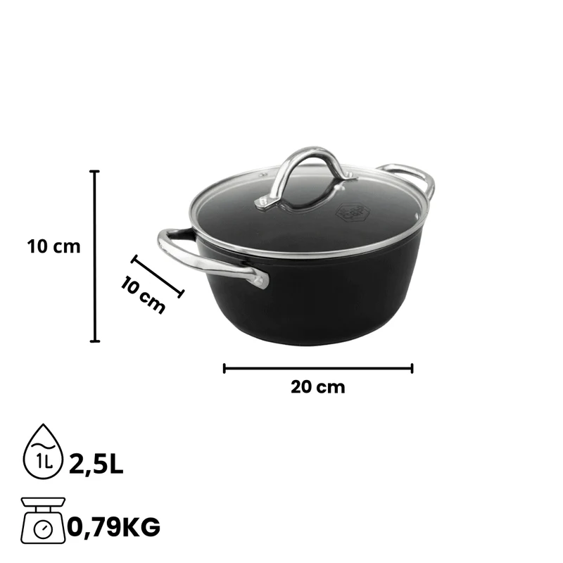 Cook & Pan - Signature-Kochpfanne 20 cm mit Glasdeckel