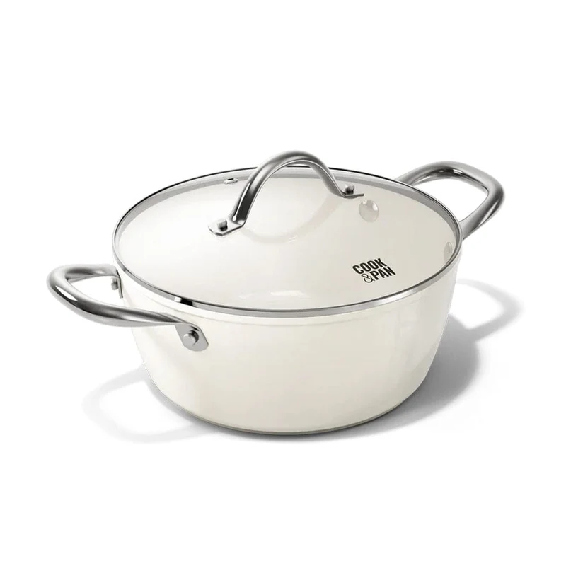 Cook & Pan - Go Ivory Kochpfanne 24 cm mit Glasdeckel