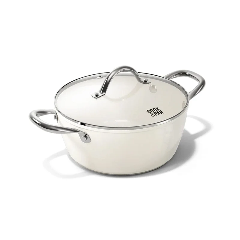 Cook & Pan - Go Ivory Kochpfanne 22 cm mit Glasdeckel