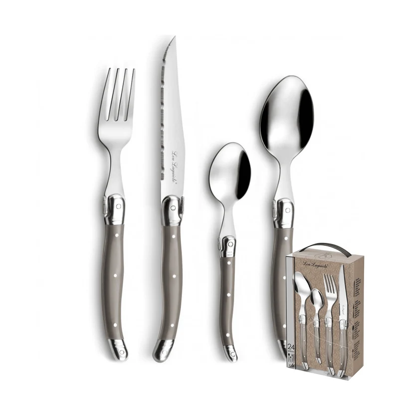 Lou Laguiole - Tradition 24-teiliges Besteckset - Taupe