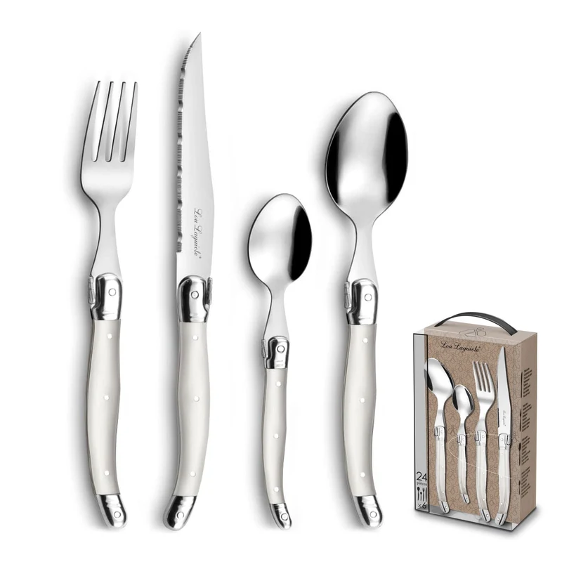 Lou Laguiole - Tradition 24-teiliges Besteckset - Perle