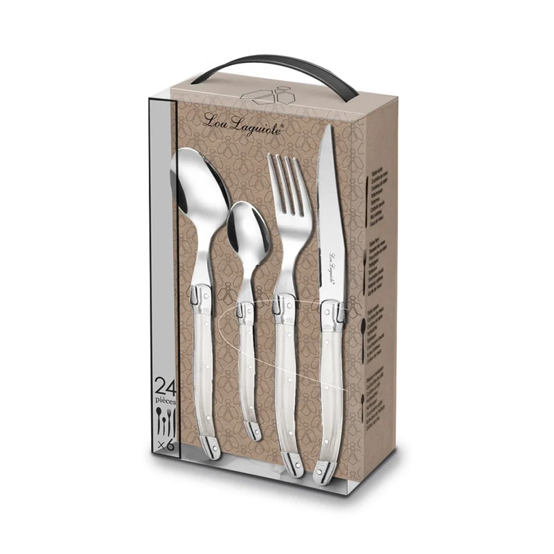 Lou Laguiole - Tradition 24-teiliges Besteckset - Perle