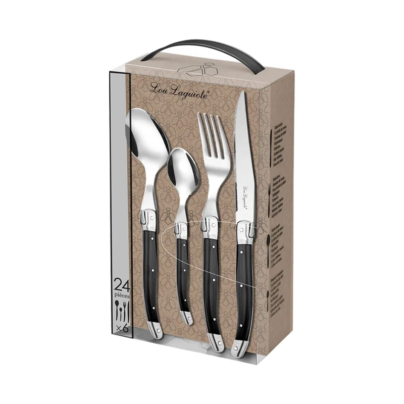 Lou Laguiole - Tradition 24-teiliges Besteckset - Pfeffer