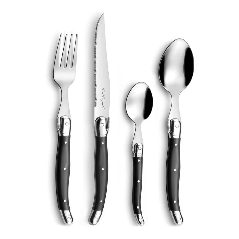 Lou Laguiole - Tradition 24-teiliges Besteckset - Anthrazit