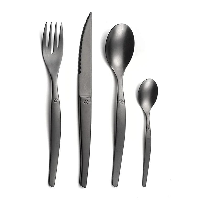 Lou Laguiole - Jet 16-teiliges Besteckset - Stonewash Black