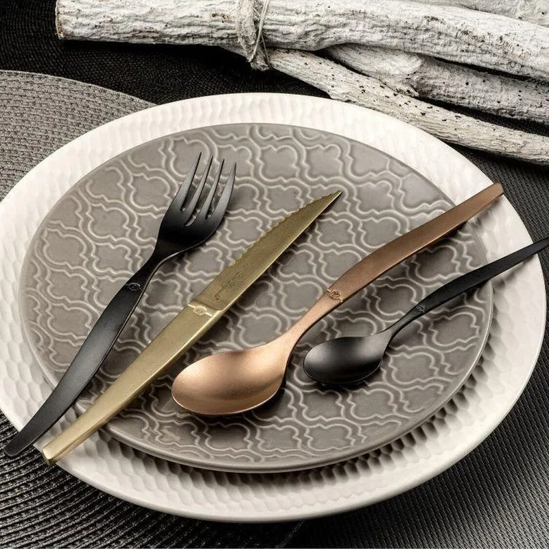 Lou Laguiole - Jet 16-teiliges Besteckset - Stonewash Black
