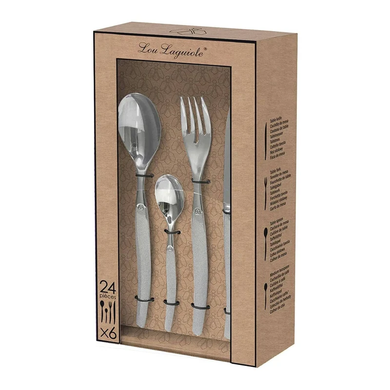 Lou Laguiole – Jet 24-teiliges Besteckset – Satin