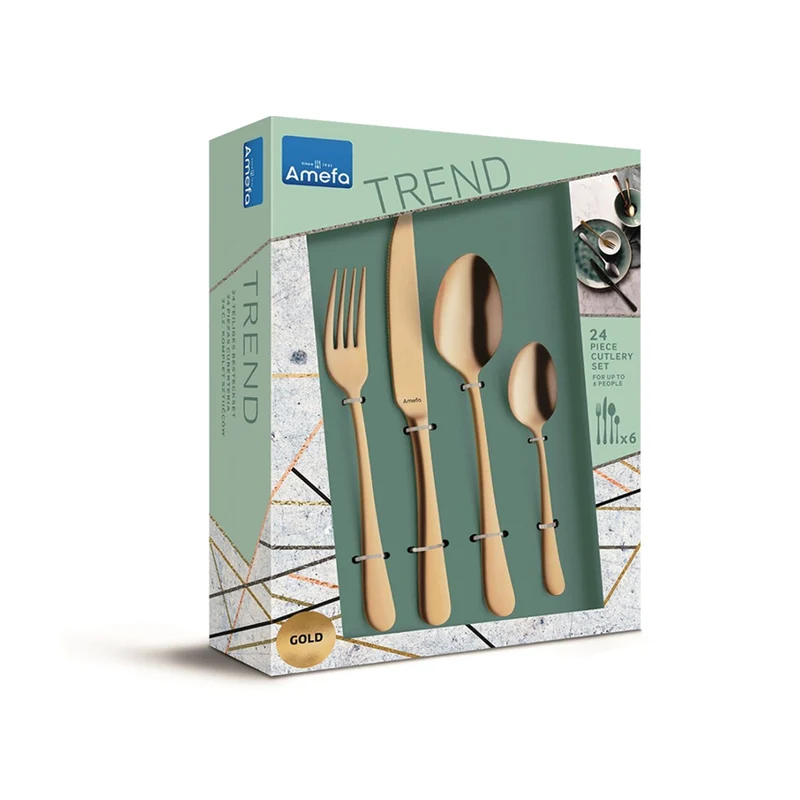 Amefa - Austin 24-teiliges Besteckset für 6 Personen - Mattgold
