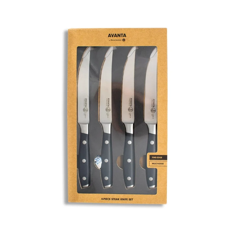 Messermeister - Avanta 4-teiliges schwarzes Steakmesserset
