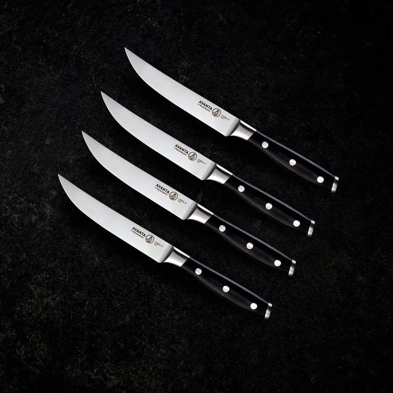 Messermeister - Avanta 4-teiliges schwarzes Steakmesserset