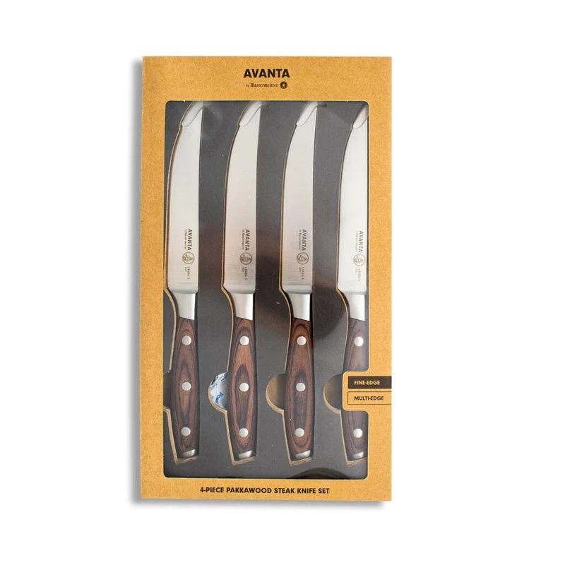 Messermeister - Avanta 4-teiliges Steakmesserset aus Pakkaholz