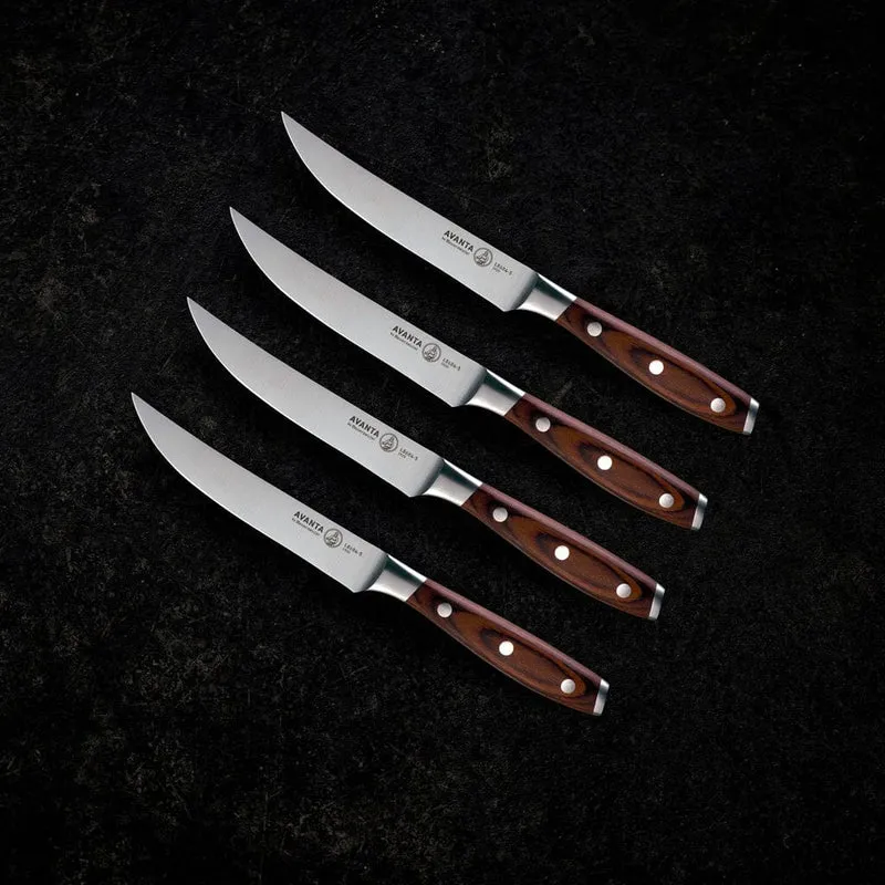 Messermeister - Avanta 4-teiliges Steakmesserset aus Pakkaholz