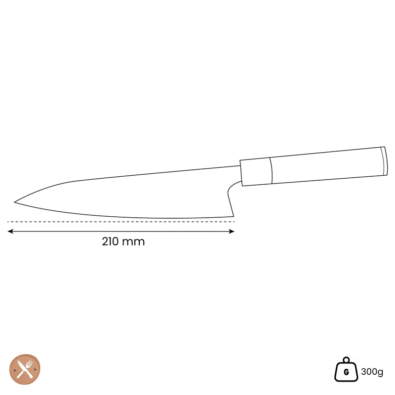 Ame - Kochmesser Regenmuster 21 cm
