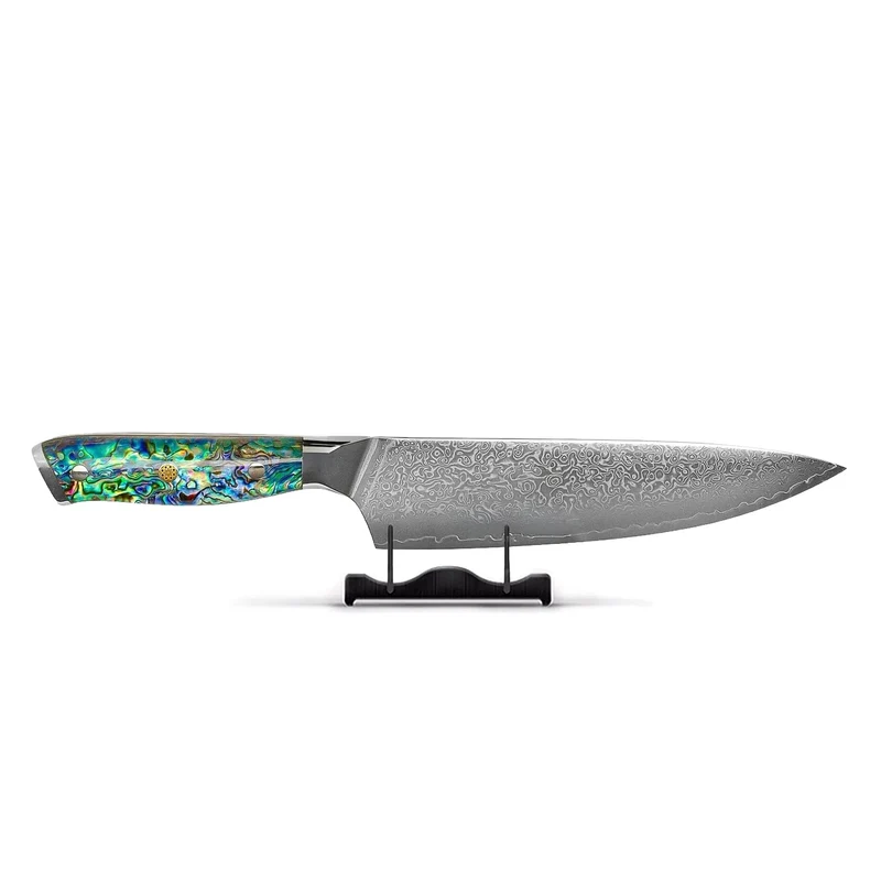 Shinrai Knives - Perlmutt Juwelen Damascus Kochmesser 20 cm